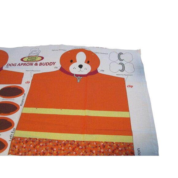Vintage Baking Buddies Dog Apron  Buddy Sewing Fabric Panel Kit Uncut - Picture 7 of 7